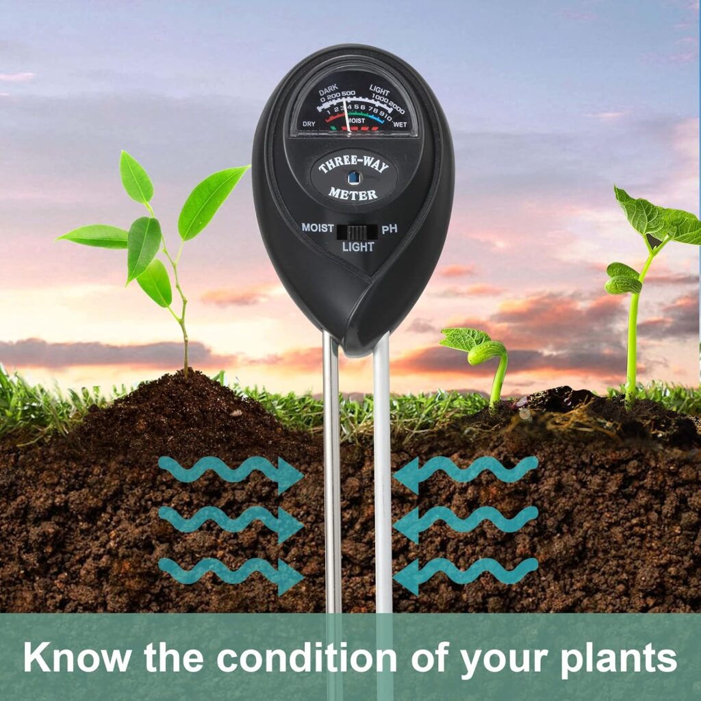 2 Packs Soil Moisture Meter, 3 in 1 Soil Tester Tool, Plant Water Monitor, Soil Hygrometer Sensor for Gardening, Farming, Indoor and Outdoor Plants, No Batteries Required (Black  Green)