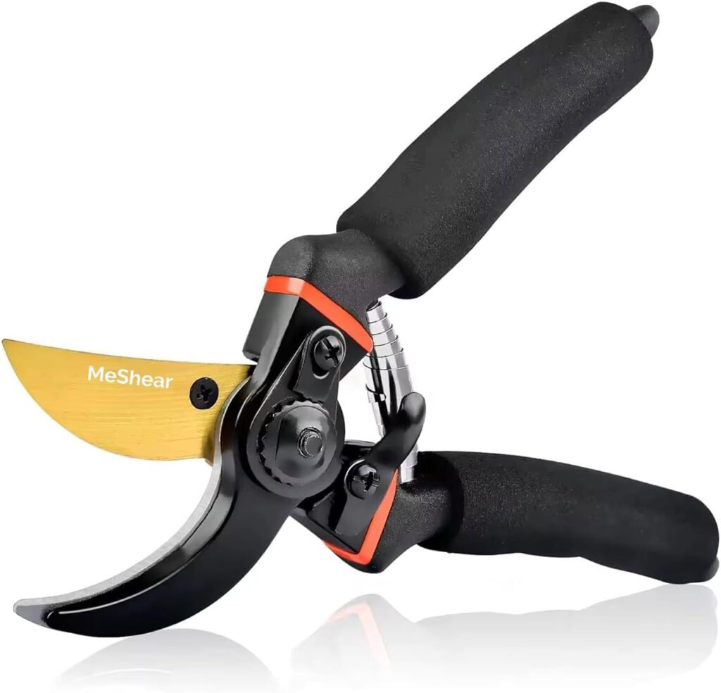 8.5 Professional Titanium Bypass Pruning Shears, Garden Tools For Home Gardening Scissors, Super Sharp Premium Garden Shears, Garden Scissors Heavy Duty Tool