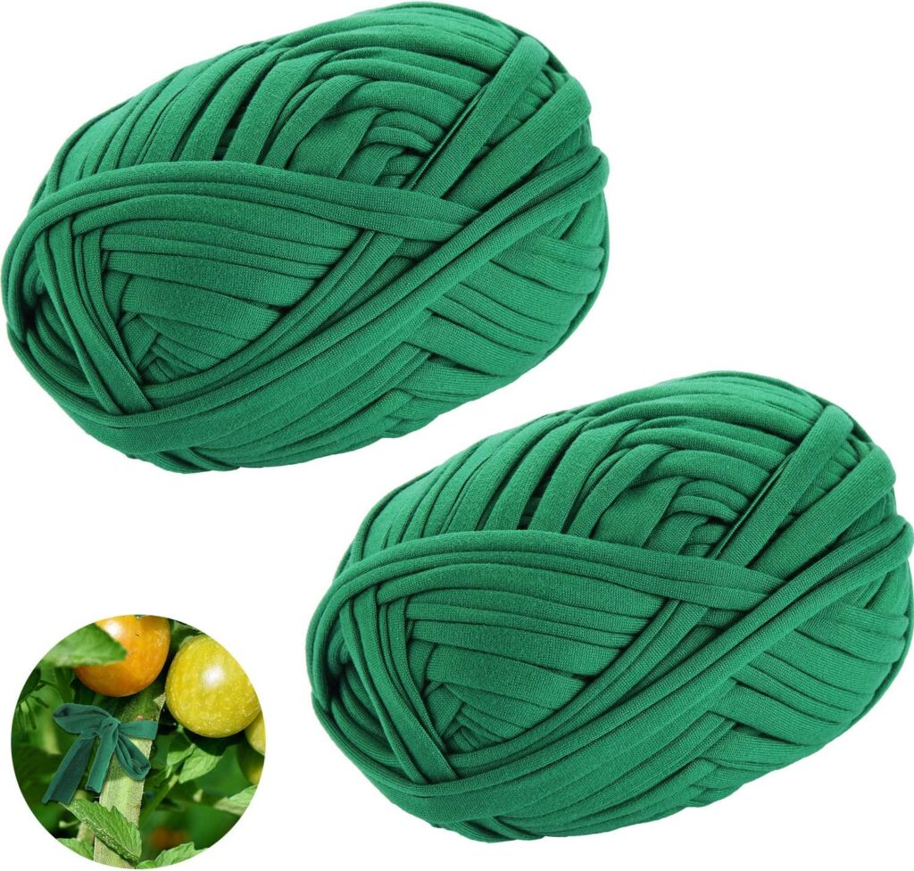 BBTO 30 Meter/ 98 Feet Green Garden Twine Garden Plant Tie Tree Tie Stretchy Plant Support Tie for Garden Office and Home Cable Organizing, Craft Supplies(2 Rolls)