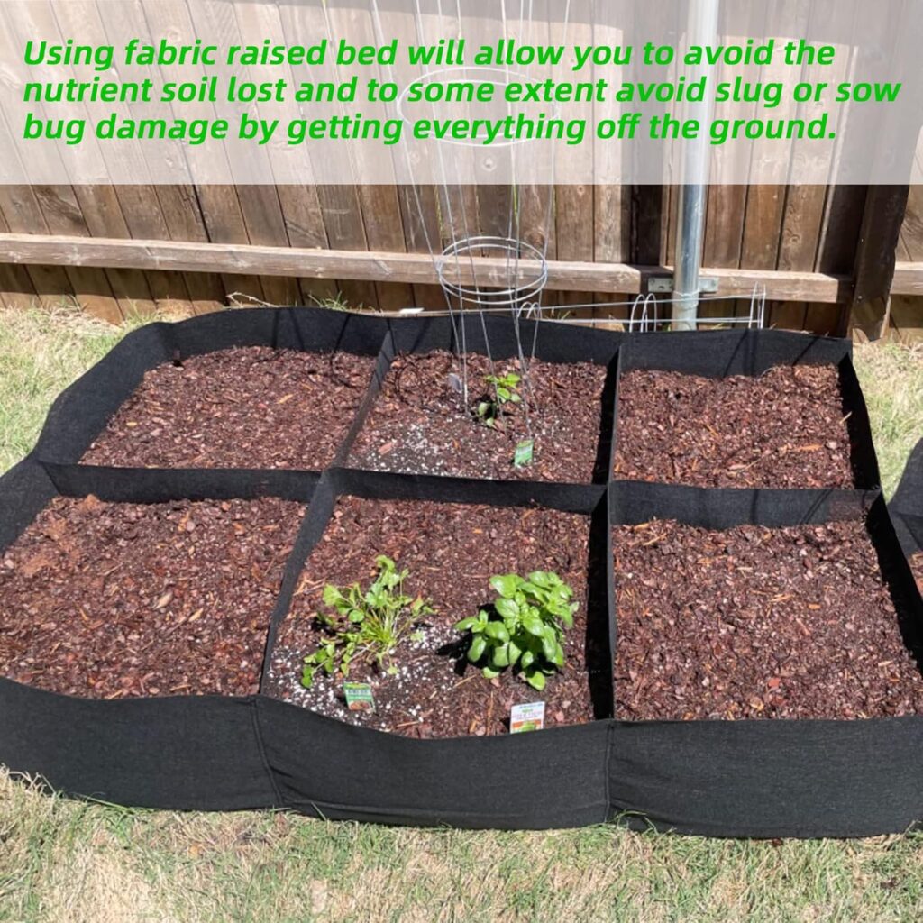 CJGQ Fabric Raised Garden Bed 6x3x1ft Garden Grow Bed Bags for Growing Herbs, Flowers and Vegetables 128 Gallon