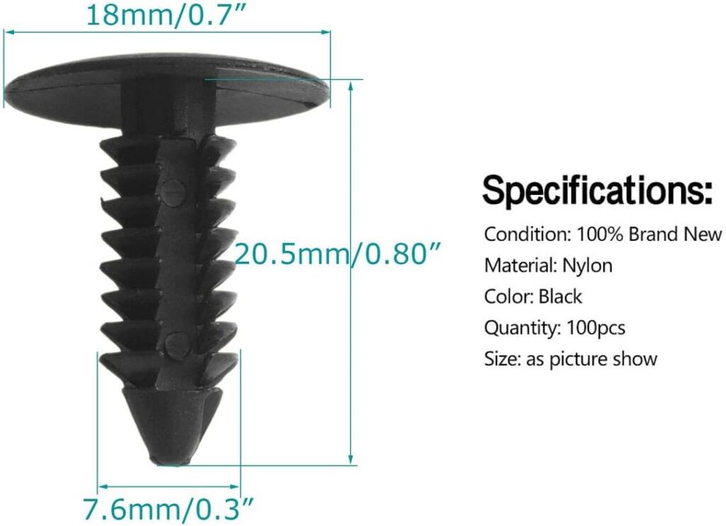 100 Pcs Auto Car Fender  Bumper Shield Fastener Clips for GM #1605396, 1595864; Chrysler 6030441; Ford 388577S, W705589-S300