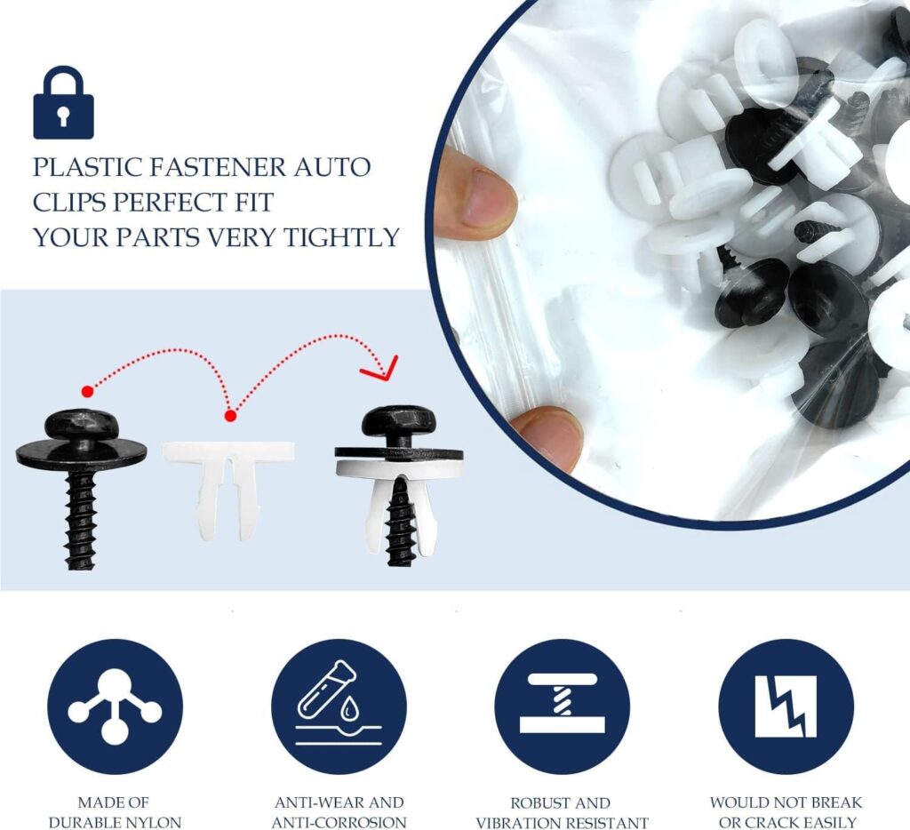 10Pcs Engine Splash Shield Guard Undertray Cover Screws Bolt Nut Clip Kit Compatible with Ford Escape F-150 Edge Focus Fusion C-Max S-Max Transit Lincoln MKC W708591S424