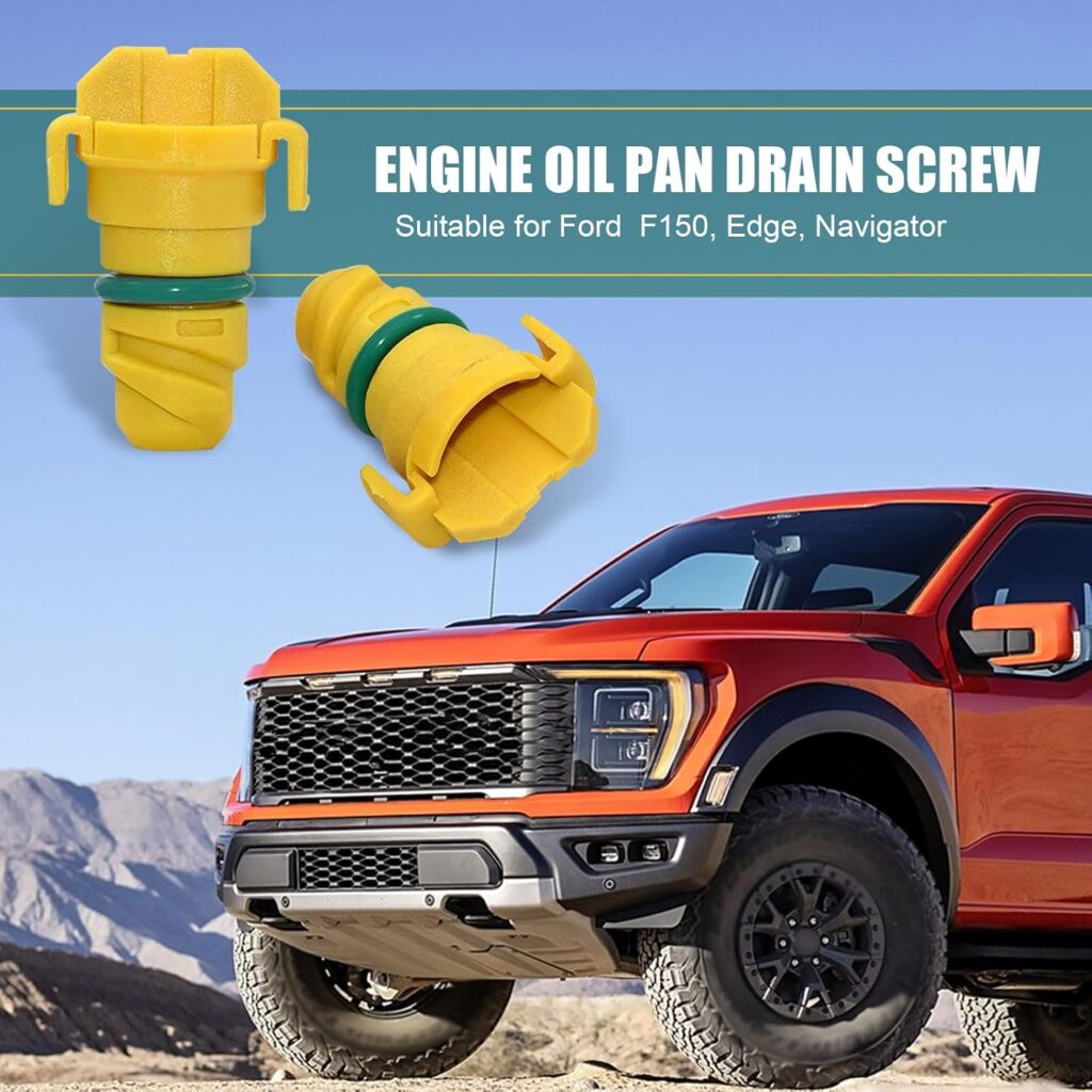 3 PCS Car Engine Oil Pan Drain Screw, Tight Fitting Leak-Proof Seal Oil Drain Plug with Rubber Ring, Standard Replacement Part KX6Z6730B, Compatible with Ford F150 Edge Navigator (Yellow)
