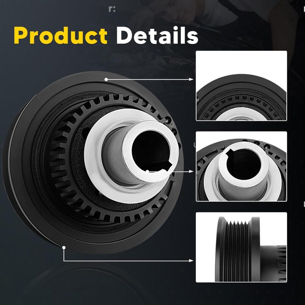 594-236 Engine Harmonic Balancer Pulley - SOHC V6 4.0L Fit for Ford Mustang 05-10, Mountaineer  Explorer 03-10, Ranger 01-11, E-350 Super Duty 2001, Explorer Sport Trac, OE 2L2Z6B321AA 3L2Z6B321AA