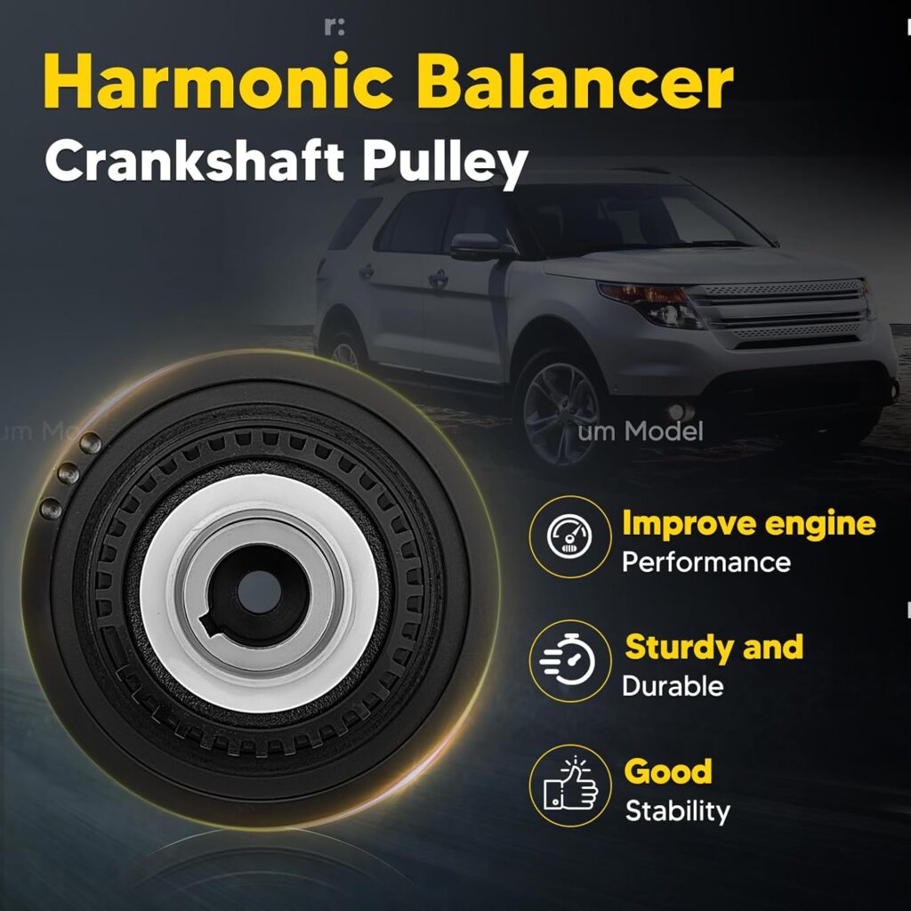 594-236 Engine Harmonic Balancer Pulley - SOHC V6 4.0L Fit for Ford Mustang 05-10, Mountaineer  Explorer 03-10, Ranger 01-11, E-350 Super Duty 2001, Explorer Sport Trac, OE 2L2Z6B321AA 3L2Z6B321AA