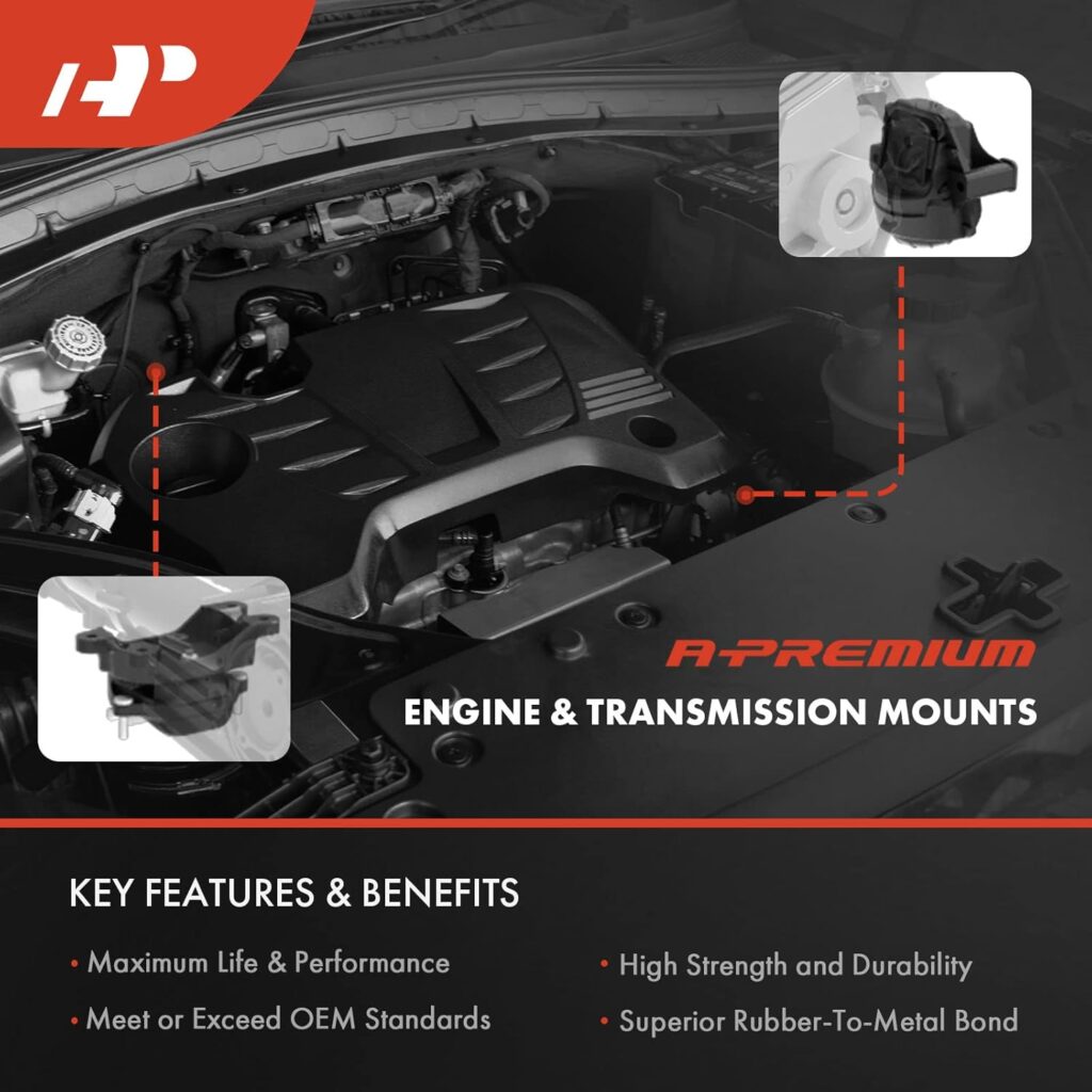 A-Premium 3PCS Engine Motor Mount and Transmission Mount and Torque Strut Mount Kit Compatible with Ford 2010-2012 Fusion  Mercury 2010-2011 Milan, 3.0L