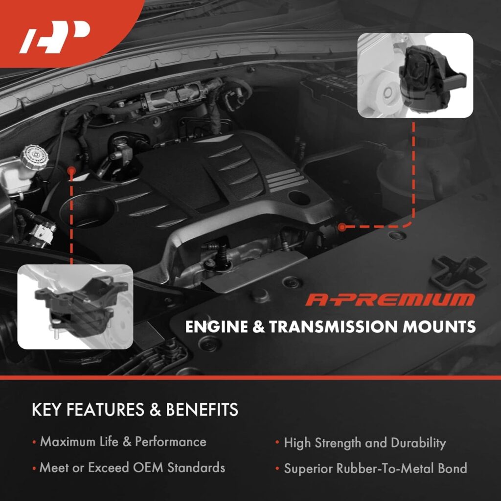 A-Premium 3PCS Engine Motor Mount and Transmission Mount Set Compatible with Ford 2013-2016 Escape, 2014-2021 Transit Connect, 2.0L 2.5L, Automatic Transmission, Replace# CV6Z6068A BV6Z6038A AV6Z6068A