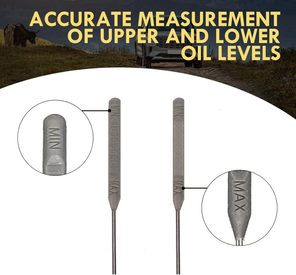 Car Oil Dipstick, Vehicle Oil Indicator Tool, Durable Metal Design Engine Oil Dipstick Accessory, Compatible with Ford Replacement OEM Part #3C3Z6750AA (Black)
