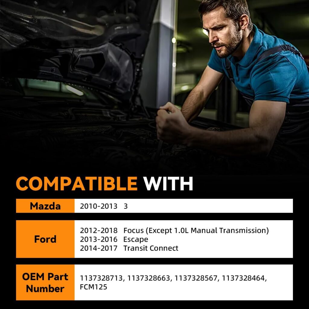 DEAL AUTO ELECTRIC PARTS Engine Cooling Fan Control Module Compatible with 2013-2016 Ford Escape 2012-2018 Ford Focus 2014-2017 Ford Transit Connect 2010-2013 Mazda 3 Replace OE 1137328663 1137328567