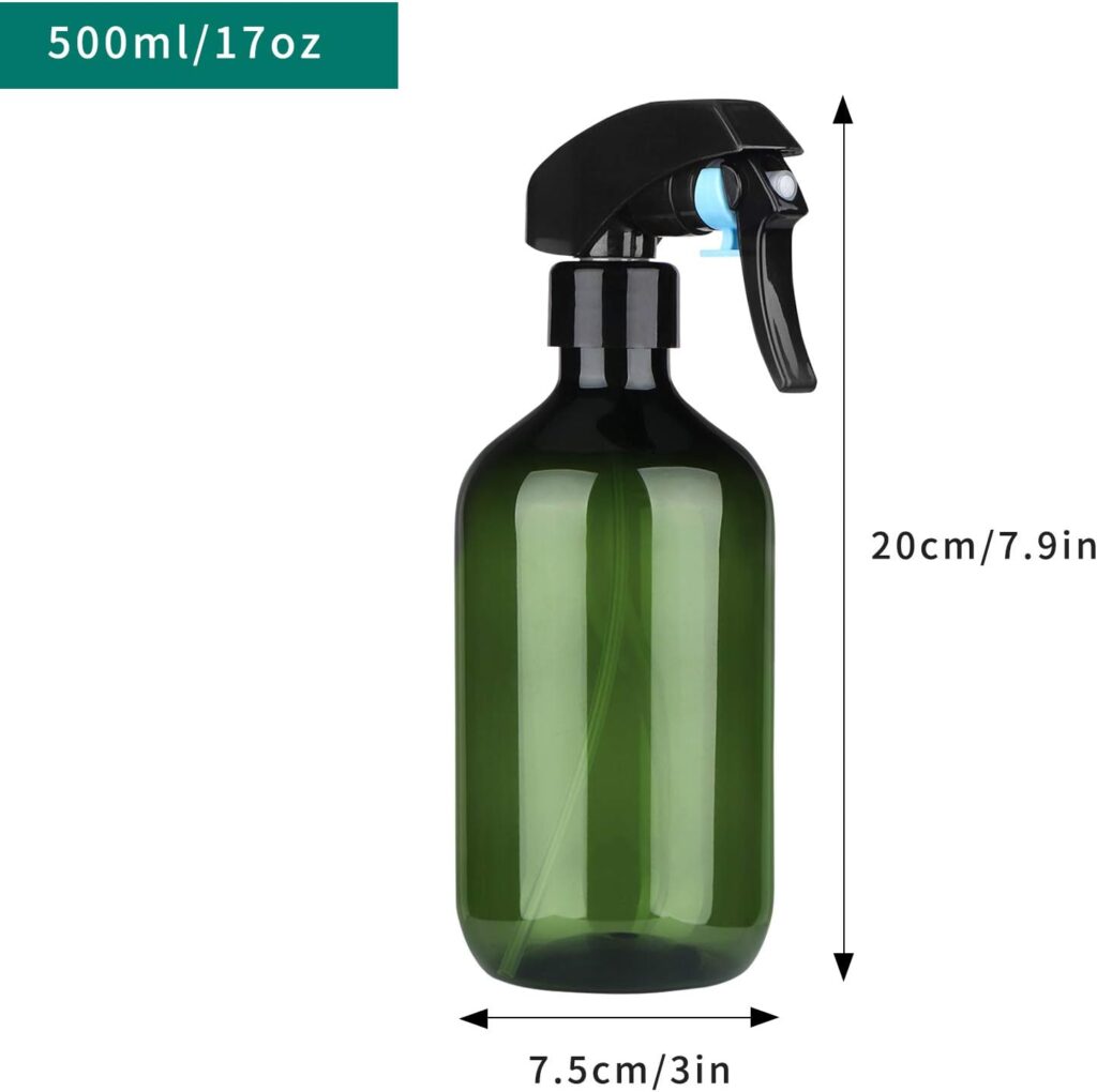 Driew Green Plant Mister Spray Bottle 500ml/17oz, Plastic Sprayer for Plants, Cleaning Solutions, Hair, Gardening