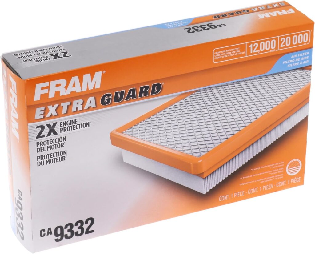 FRAM Extra Guard CA9332 Replacement Engine Air Filter for Select Ford, Lincoln, and Mercury Models, Provides Up to 12 Months or 12,000 Miles Filter Protection