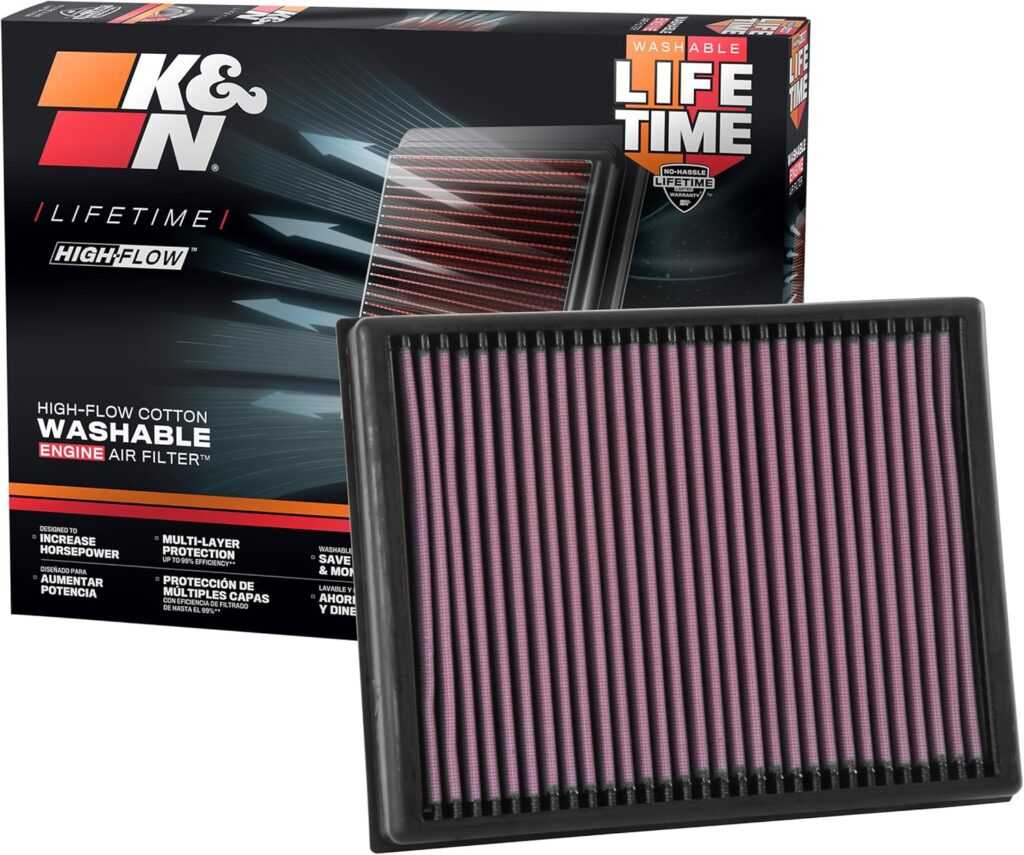 KN High-Flow Original Lifetime Engine Air Filter: Increase Power: Premium, Washable: Compatible with 2015-2024 Ford/Volkswagen: Endeavour, Everest, Ranger, Ranger Raptor, Amarok, 33-3086