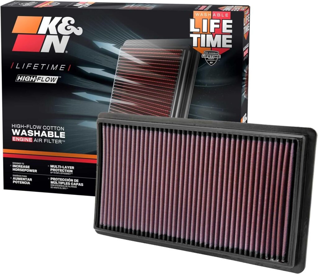KN High-Flow Original Lifetime Engine Air Filter: Increase Power: Premium, Washable: Compatible with Ford/Lincoln/Mazda: (See Product Description for Select Models) 33-2395