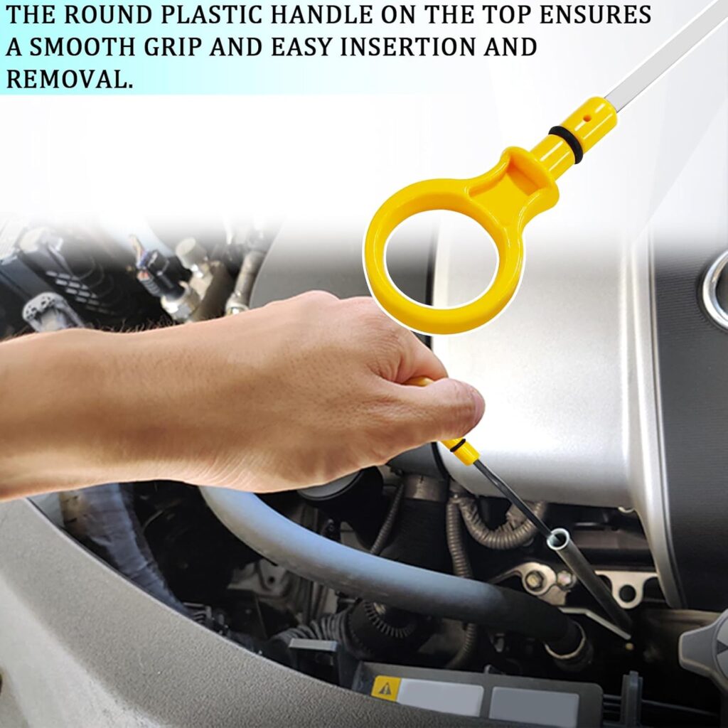 Oil Dip Stick for Checking Oil Fluid, Car Engine Oil Level Dipstick Indicator Stainless Steel Gauge Replacement for Ford Explorer Focus Fusion OEM# CJ5Z-6750-A Universal for SUV, Truck, RV