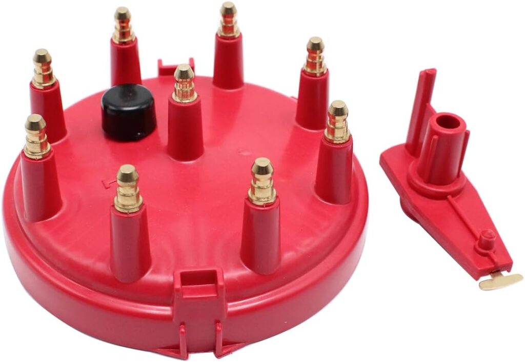 Red Ignition Distributor Cap and Rotor Kit for 85-95 Ford TFI Engines 5.0/5.8L