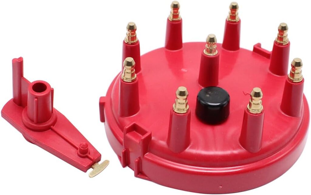 Red Ignition Distributor Cap and Rotor Kit for 85-95 Ford TFI Engines 5.0/5.8L